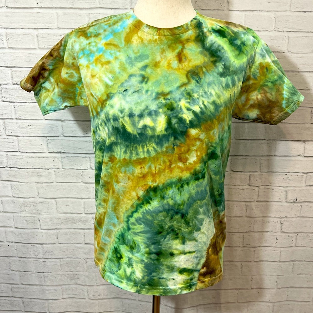 OOAK Handmade Geode Ice Dye Tie Dye T-shirt Youth Large